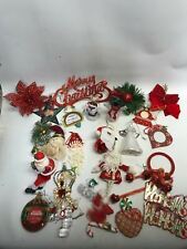 Vintage Lot Of 25 Holidays Bows  Christmas Tree Ornaments Wall Hang Hose Santa