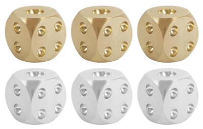 Backgammon Dice Gold Silver Special Edition Game Deluxe Rare Die Metal 15mm D6 - Image 1 of 4