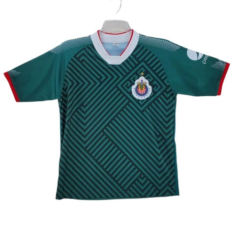 Chivas Green Jersey Shirt Guadalajara Club Deportino Mens S/M Pepsi Tecate Logo Cover