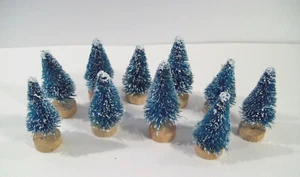 10 Mini 2" Bottle Brush Flocked Craft Tree Lot - Picture 1 of 3