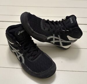 Asics Matflex 6 Youth Kids Size 1 Wrestling Shoes Sneakers 1084A007 Black White