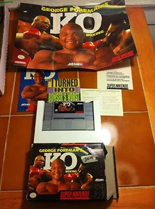 Super Nintendo Game George Foreman's KO Boxing CIB SNES VERY NICE L@@K Poster! - Picture 1 of 9