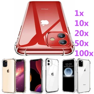 Wholesale Bulk For iPhone 16 15 14 13 12 11 Pro X 7 SE Case Clear Silicone Cover - Picture 1 of 17