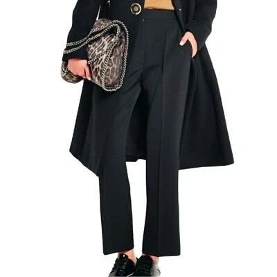 Stella McCartney Black Cropped Wool Crepe Flared Dress Pants Size 42 (US 10) - Image 1 of 4