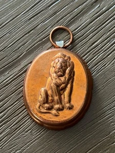 Mini stampo cioccolato vintage nascita grammi rame latta foderato Svizzera Leone - Foto 1 di 6