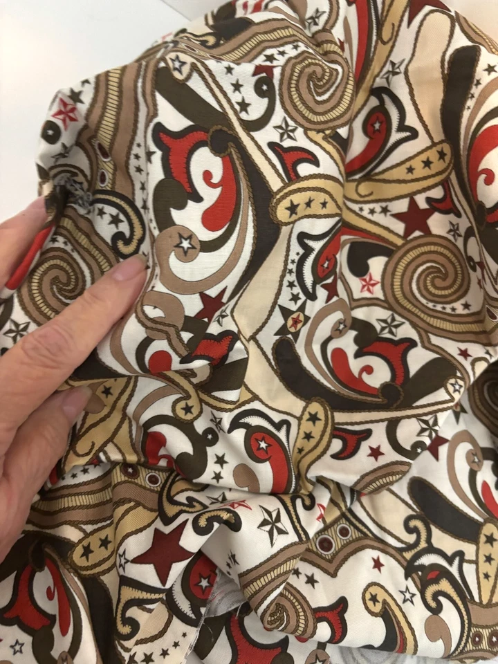 23X36+ BUCKAROO Tammy Andersen Cowboy ADORN IT Rope STAR Rust Brown QUILT FABRIC - Image 1 of 4