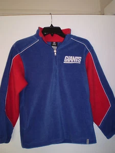 NEW YORK GIANTS Fleece Long Sleeve Pullover REEBOK Youth M MEDIUM BLUE D4 - Picture 1 of 5