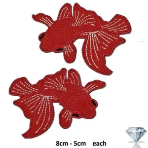 Pair koi fish embroidery patch iron sew on movie comic fashion badge - Picture 1 of 3