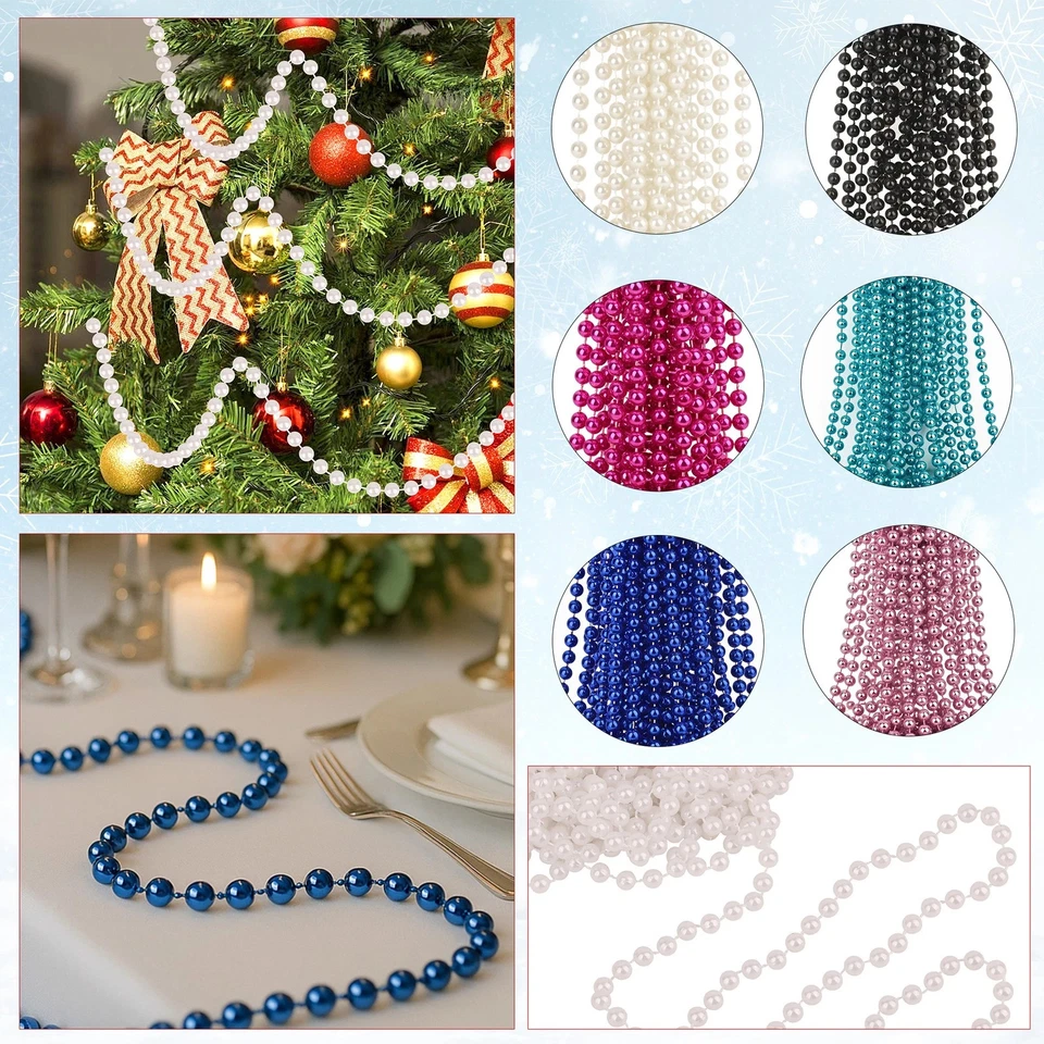 Multicolore Natale Perlina Ghirlanda 9m Catena Albero Decorazioni da Appendere - Immagine 1 di 1
