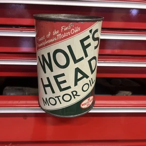 Wolf's Head ® Motor Oil - Very Rusty All Metal One (1) Quart Can - New Unopened - Picture 1 of 5