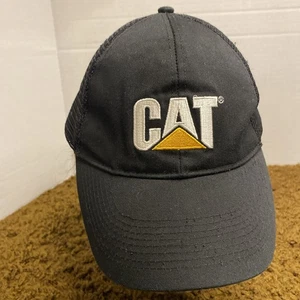 Caterpillar Hat USA CAT Hat Black White Yellow Mesh Adjustable Embroidered - Picture 1 of 7