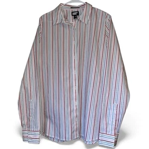 Lands’ End Tall Damen mehrfarbig gestreift bügelfrei Button Down Langarmshirt Gr-14T - Bild 1 von 6