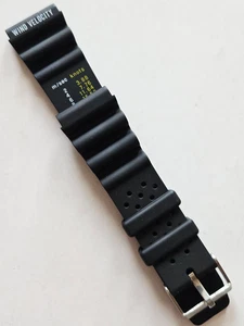 22 mm - schwarzes Kautschuk Uhrenarmband - wasserdicht (silberne Edelstahlschließe) - Bild 1 von 4