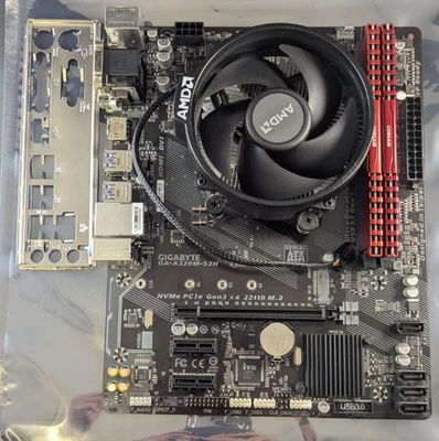 Ryzen 3 3200G GIGABYTE GA-A320M-S2H 8GB DDR4 Corsair Vengeance AMD Motherboard - Image 1 of 4