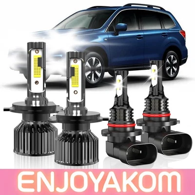 For Subaru Forester 1998-2002 LED Headlight Bulb High Low Beam Fog Lights Combo - Image 1 of 4