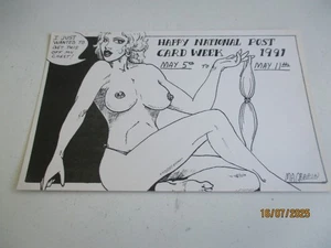 Nude Artist Drawn Glamour postcard, National Postcard Week 1991, art. M A Grapin - Picture 1 of 2