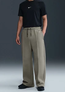 Size M Nike Men's Tech Fleece Wide Leg Pants Olive Green HJ0695-320 - Picture 1 of 13