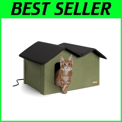 Refugio aislado con calefacción para gatos para invierno - Escape seguro y acogedor para gatos exteriores Foto 1 de 4