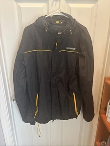 Giacca antipioggia uomo Caterpillar taglia large nera con cappuccio nuova/senza fodera in rete T - Foto 1 di 9