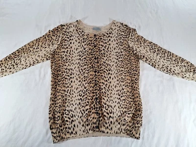 Joseph A. Women's Size Medium Acrylic Animal Ptint Sweater Button Down - Image 1 of 4