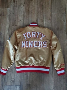**Jugend** NFL Reversible San Francisco 49ers Forty Niners Gold Satin Jacket - Bild 1 von 11