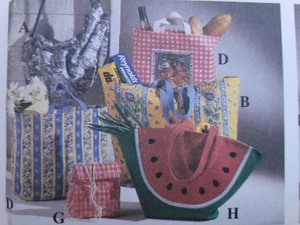 Vintage 90er Simplicity 8852 Schnittmuster für 7 Taschen, Brotzeittasche Handtasche Tragetasche Rucksack - Bild 1 von 7