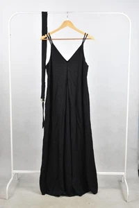 John Lewis Ladies' Dress Black Linen V-Neck Long UK Size 12 BNWT RRP £59 - Picture 1 of 6