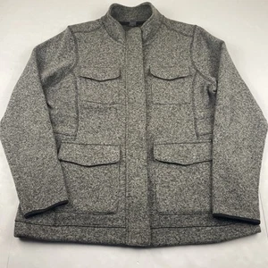 Eddie Bauer Military Sweater Jacket Women’s XL Knit Zip Fleece Lined Gray - Picture 1 of 9