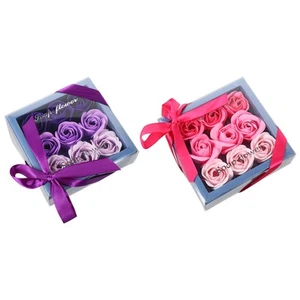 2 Boxes Gradient Rose Geschenkbox Seifenblumenstrauß Rosenstrauß - Bild 1 von 12