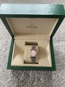Ladies 26mm Pink Oyster Perpetual Diamond Bezel Watch - Picture 1 of 9
