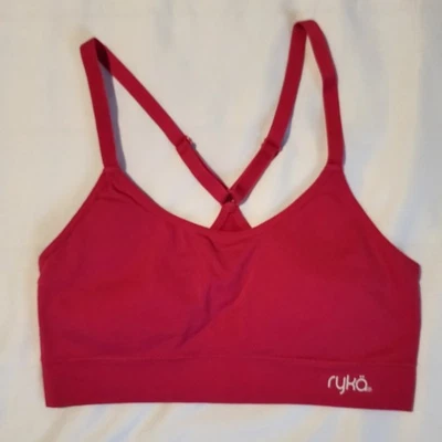 Sujetador deportivo Ryka espalda cruzada correas ajustables acolchado ropa deportiva S/P Foto 1 de 4