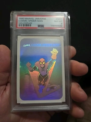 1990 Marvel Universe Hologram #MH1 Cosmic Spider Man PSA 8 Nm-mt - Image 1 of 4