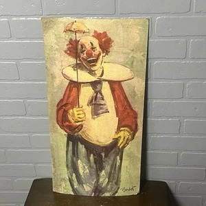 Bardot lachender Clown Zirkus Wandbild signiert 2’ x 4’ Original Gemälde #831 - Bild 1 von 14