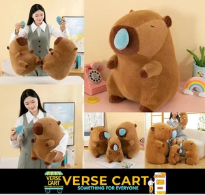 Carino peluche Capybara con cappello - rana, anatra, coniglietto, fragola, pane, toast o - Foto 1 di 8