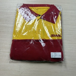 Vintage 2005 Y2K DHL Button Up Polo Long Sleeve Employee Shirt Size 2XL Rare - Picture 1 of 11