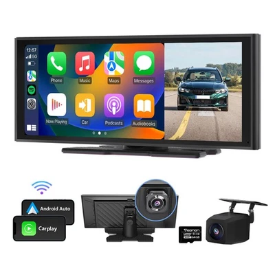 10,26 pollici schermo portatile auto 4K DVR CarPlay Android Auto Split-Screen BT - Immagine 1 di 4