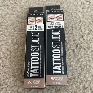 Maybelline Tattoo Studio Waterproof Brow Gel, #255 Soft Brown (Pack of 2) - Picture 1 of 1