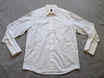 Camisa Eton Para Hombre Grande Blanco Vestido Texturizado Tonal Rayas Puño Francés Sarga Foto 1 de 4