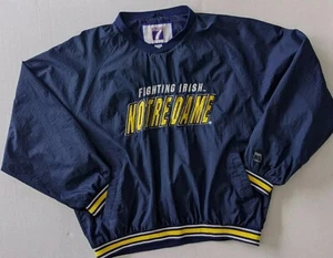 NOTRE DAME V-Neck Jacket Fighting Irish NCAA Pullover Side Zip Logo7 Men Size XL - Picture 1 of 7