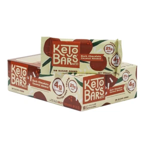 KetoDark Chocolate Coconut Almond Bars – 10 Keto Bars | High Fat, Low Carb Snack - Picture 1 of 2