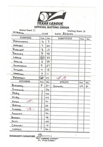 Todd Steverson Signed Autographed 2007 Midland Rockhounds Lineup Card A's - Picture 1 of 1