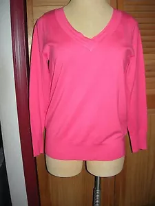 Lane Bryant Coral Wide Trim V Neck Pullover Sweater 14/16 Fits 14W 16W 0X 1X - Picture 1 of 3