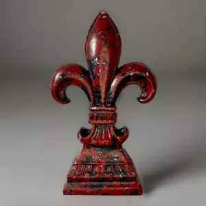 Fleur de Lis freistehendes Gussharz Endstück Statue Regal Kaminsims Dekor Französisch - Bild 1 von 9