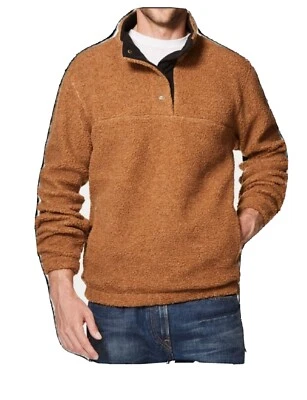 WEATHERPROOF VINTAGE MENS 1/2 BUTTON MOCK SNAP SWEATER SIZE XL COLOUR Mocha - Image 1 of 2
