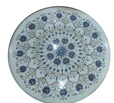 Custom Marble Inlay Console Table Handicraft Lapis Lazuli Inlaid Fine Arts Stone - Image 1 of 4