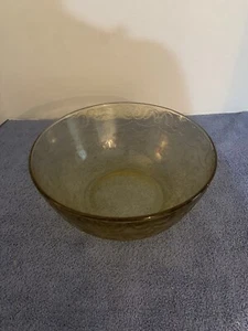 Vintage Madrid Federal Depression Glass 9 1/2” Serving Bowl Yellow Amber 1930's - Picture 1 of 3