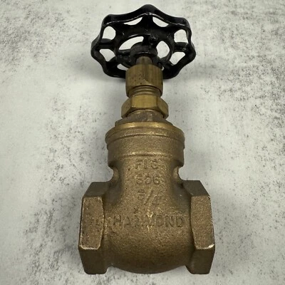 3/4” Hammond FIG 606 Threaded Gate Valve Bronze Black Handle New Old Stock - Image 1 of 4