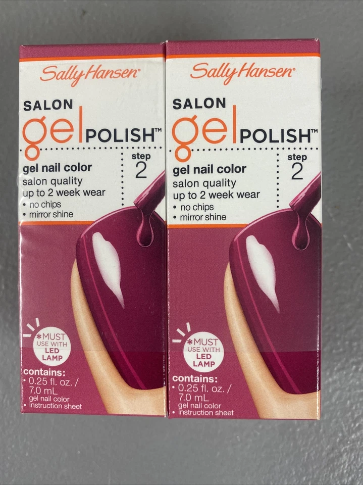 Lot Of 2 Sally Hansen  Gel Polish Step 2 Nail Color CHERRY CHERRY BANG BANG 245 - Image 1 of 2