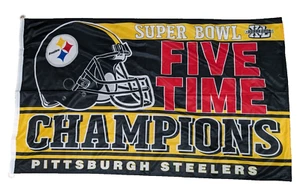 Pittsburgh Steelers Flag Banner Super Bowl Champions Wincraft 3'x5' NFL Logo - Picture 1 of 11