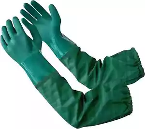 Extra-Long 26" Rubber Pond Gloves, Chemical Resistant Gloves PVC Reusable,Heavy - Picture 1 of 3